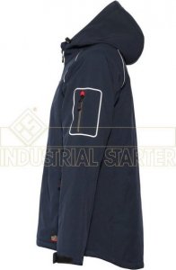 INDUSTRIAL STARTER PERFECT 04520 - Praktyczna ciepła kurtka softshellowa ISSA LINE, kaptur, odblaskowe wstawki, - niebieski XL 2