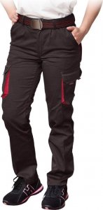 R.E.I.S. FRAULAND-T  - Elastyczne damskie spodnie ochronne do pasa FRAULAND, 62% poliester, 35% bawełna, 3% elastan, 240 g/m - czarno-żółty 46 1