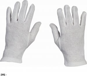CERVA KITE - Rękawice szyte, dzianina  białe bawełniane  kosmetyczne 100% bawełna 8 1