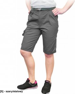 Leber&Hollman LH-WOMVOB-TS - damskie krótkie spodnie ochronne do pasa, 65% poliester, 35% bawełna, 270 g/m - szary/stalowy XL 1