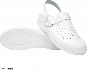 MEDIBUT BMKLADZ2PASDAM - skórzane klapki damskie, buty zawodowe medyczne lub gastronomi damskie - biały 37 1