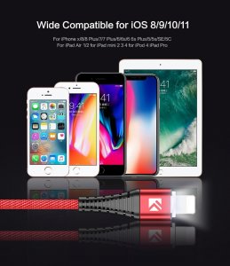 Kabel USB Floveme USB-A - Lightning 1 m Czarny 6