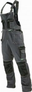 Stalco Spodnie robocze na szelkach szaro-czarne M 1