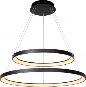 Lampa wisząca Lucide Czarna lampa wisząca Vidal rings LED 92W zwis do jadalni 1