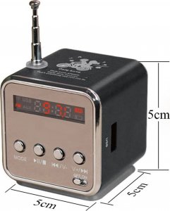 Radio Retoo GŁOŚNIK BEZPRZEWODOWY PRZENOŚNY MINI RADIO FM LED 11
