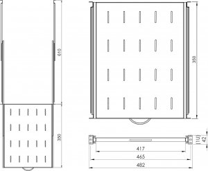 N/A Półka wysuwana P19S/350/B czarna 4
