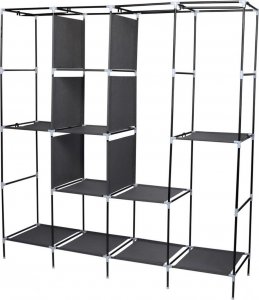 Saska Garden GARDEROBA SZAFA TEKSTYLNA 168X45X172 CM CIEMNOSZARA 6