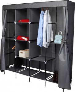 Saska Garden GARDEROBA SZAFA TEKSTYLNA 168X45X172 CM CIEMNOSZARA 8