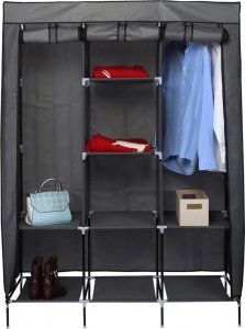 Saska Garden GARDEROBA SZAFA TEKSTYLNA 127X45X172 CM CIEMNOSZARA 5