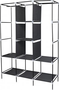 Saska Garden GARDEROBA SZAFA TEKSTYLNA 127X45X172 CM CIEMNOSZARA 6