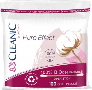 HARPER Cleanic Patyczki higieniczne Pure Effect -100% biodegradowalne 1op.-100szt (folia) 1