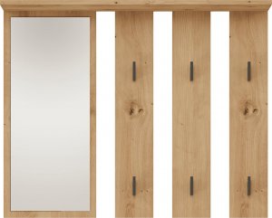 Topeshop WIESZAK NA UBRANIA LUSTRO KORYTARZ PARMA DĄB ARTISAN 2