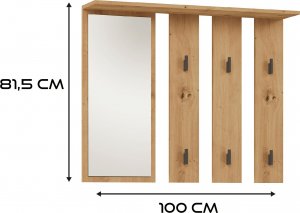 Topeshop WIESZAK NA UBRANIA LUSTRO KORYTARZ PARMA DĄB ARTISAN 4