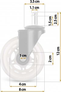Sofotel Kółka kauczukowe do foteli przezroczyste Sofotel 5 szt. 12