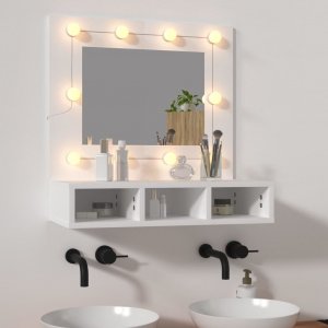 vidaXL Szafka z lustrem i oświetleniem LED, biała, 60x31,5x62 cm 1