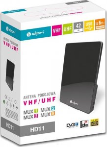 Antena RTV DPM Solid ANTENA POKOJOWA DO TELEWIZJI NAZIEMNEJ DVB-T2 42DB 3