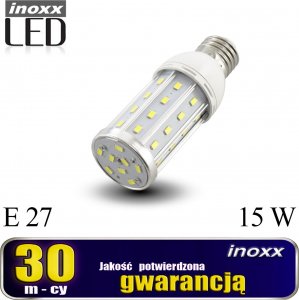 Nvox Żarówka e27 led corn 15w metalowa 3000k ciepła 1