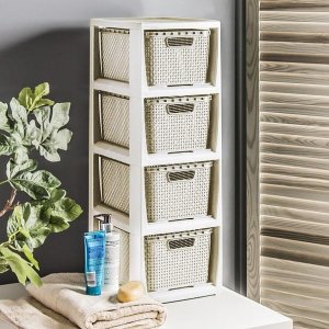 Branq Regał z 4 koszykami BranQ biel antyczna 4