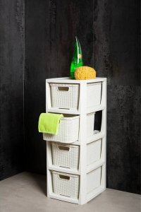 Branq Regał z 4 koszykami BranQ biel antyczna 6