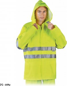 R.E.I.S. LH-FLUER-J - odzież ochronna, kurtka przeciwdeszczowa z pasami odblaskowymi - żółty M 1