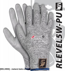 R.E.I.S. RLEVEL5W-PU - Rękawice ochronne ocieplane wykonane z mieszanki włókna szklanego i przędzy UHMWPE 9 1