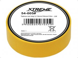 Xtreme TAŚMA IZOLACYJNA KLEJĄCA 0,13mmx15mmx10m ŻÓŁTA 1