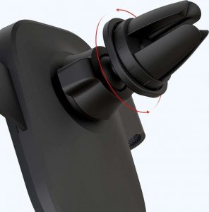 4kom.pl Uchwyt samochodowy grawitacyjny  do auta C37 do kratki na telefon Srebrny 2