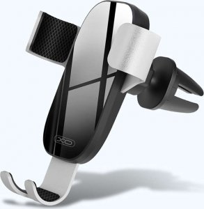 4kom.pl Uchwyt samochodowy grawitacyjny  do auta C37 do kratki na telefon Srebrny 5