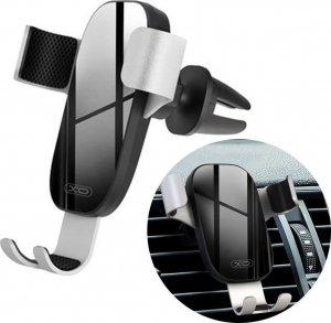 4kom.pl Uchwyt samochodowy grawitacyjny  do auta C37 do kratki na telefon Srebrny 9