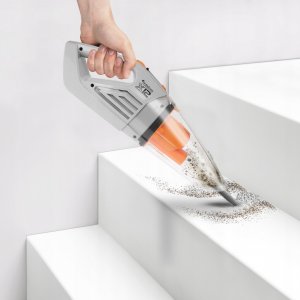 Odkurzacz ręczny TurboTronic Odkurzacz ręczny samochodowy TurboTronic bezprzewodowy bezworkowy 2w1 do prania Srebrny 11