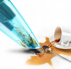 Odkurzacz ręczny TurboTronic Odkurzacz ręczny samochodowy TurboTronic bezprzewodowy bezworkowy 2w1 do prania Srebrny 3