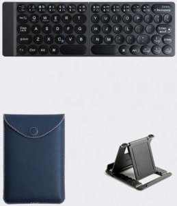 Alogy Klawiatura Alogy Bezprzewodowa składana Bluetooth do Win/iOs/Android + Stojak na biurko 4