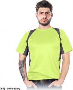 R.E.I.S. TSMODERN - T-shirt męski MODERN z siateczki - żółto-szary XL 1