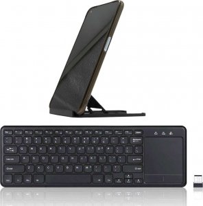 Biurko Alogy Klawiatura Bezprzewodowa Alogy touchpad Android/iOS/Windows/TV Czarna + Stojak na biurko 1