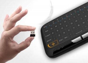 Alogy Bezprzewodowa dotykowa Klawiatura ekranowa USB Alogy Smart TV + touchpad H18 Czarna + Stojak na biurko 7