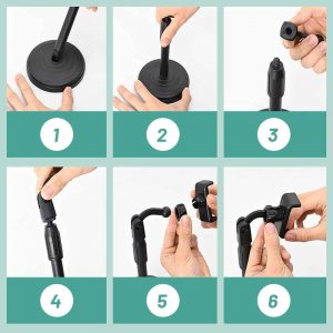 4kom.pl Uchwyt stojak na biurko podstawka statyw biurkowy na telefon smartfon do filmów zdjęć 6