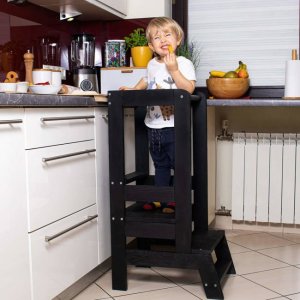 Springos Pomocnik kuchenny 90cm kitchen helper, podest dla dzieci 90 cm czarny UNIWERSALNY 11
