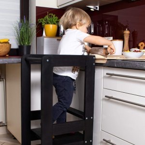 Springos Pomocnik kuchenny 90cm kitchen helper, podest dla dzieci 90 cm czarny UNIWERSALNY 12
