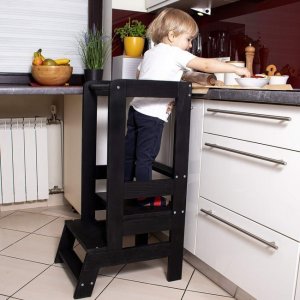 Springos Pomocnik kuchenny 90cm kitchen helper, podest dla dzieci 90 cm czarny UNIWERSALNY 13