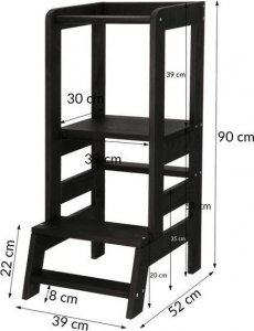 Springos Pomocnik kuchenny 90cm kitchen helper, podest dla dzieci 90 cm czarny UNIWERSALNY 8