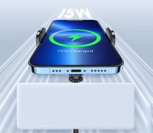 Joyroom Joyroom samochodowy uchwyt magnetyczny bezprzewodowa indukcyjna ładowarka Qi 15W (kompatybilna z MagSafe do iPhone) na kratkę nawiewu (JR-ZS295) 11