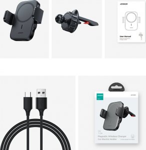 Joyroom Joyroom samochodowy uchwyt magnetyczny bezprzewodowa indukcyjna ładowarka Qi 15W (kompatybilna z MagSafe do iPhone) na kratkę nawiewu (JR-ZS295) 16
