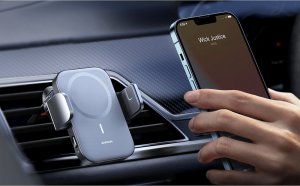Joyroom Joyroom samochodowy uchwyt magnetyczny bezprzewodowa indukcyjna ładowarka Qi 15W (kompatybilna z MagSafe do iPhone) na kratkę nawiewu (JR-ZS295) 25
