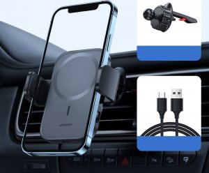 Joyroom Joyroom samochodowy uchwyt magnetyczny bezprzewodowa indukcyjna ładowarka Qi 15W (kompatybilna z MagSafe do iPhone) na kratkę nawiewu (JR-ZS295) 3