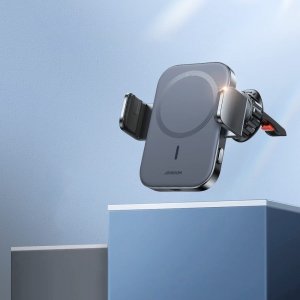 Joyroom Joyroom samochodowy uchwyt magnetyczny bezprzewodowa indukcyjna ładowarka Qi 15W (kompatybilna z MagSafe do iPhone) na kratkę nawiewu (JR-ZS295) 10