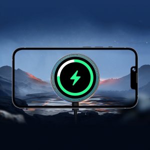 Joyroom Joyroom samochodowy uchwyt magnetyczny bezprzewodowa indukcyjna ładowarka Qi 15W (kompatybilna z MagSafe do iPhone) na kratkę nawiewu srebrny (JR-ZS290) 12