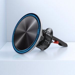 Joyroom Joyroom samochodowy uchwyt magnetyczny bezprzewodowa indukcyjna ładowarka Qi 15W (kompatybilna z MagSafe do iPhone) na kratkę nawiewu srebrny (JR-ZS290) 3