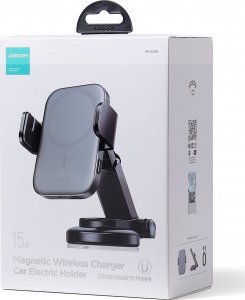 Joyroom Joyroom samochodowy uchwyt magnetyczny bezprzewodowa indukcyjna ładowarka Qi 15W (kompatybilna z MagSafe do iPhone) na deskę rozdzielczą (JR-ZS295) 18