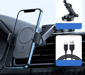 Joyroom Joyroom samochodowy uchwyt magnetyczny bezprzewodowa indukcyjna ładowarka Qi 15W (kompatybilna z MagSafe do iPhone) na deskę rozdzielczą (JR-ZS295) 6