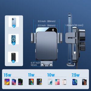 Joyroom Joyroom automatyczny elektryczny uchwyt samochodowy na kratkę wentylacyjną nawiew z ładowarką bezprzewodową Qi 15W (JR-ZS219) 11